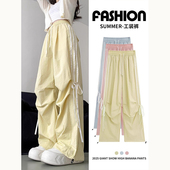 裤 儿童女孩运动裤 夏季 大童薄款 女童冰丝工装 阔腿裤 2025新款 韩版 子