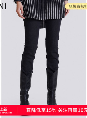 SANI奥莱特卖春秋季舒适中腰显瘦修身牛仔裤通勤休闲百搭长裤女
