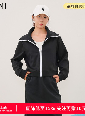 SANI亏本清仓不退不换黑白撞色针织开衫外套翻领上衣长袖外套女秋