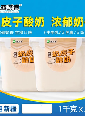冷运新疆西域春奶皮子大方桶老酸奶1kg代餐低温酸牛奶早餐水果捞