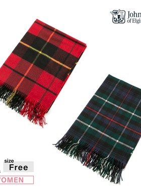 Johnstons 女士围巾大幅面经典羊绒格子披肩WA56