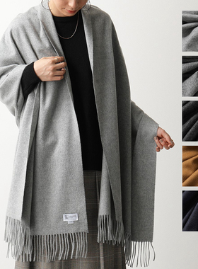 Johnstons WA56 羊绒大号格子披肩围巾纯色女士