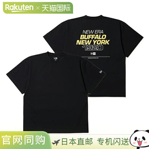 日本直邮New Era 短袖实用宽松T恤 Buffalo NENY1920 黑色户外沙