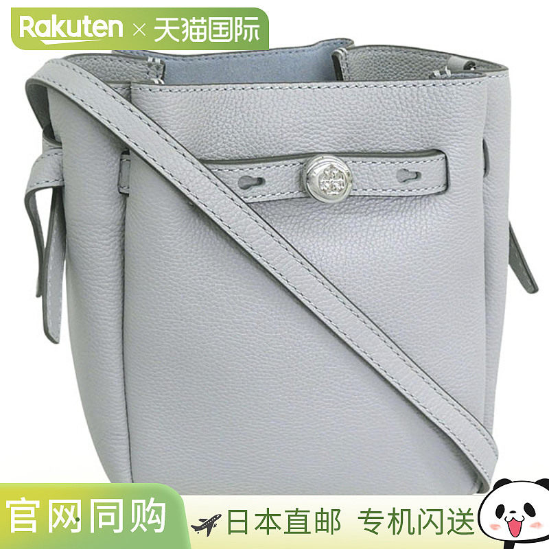 日本直邮Tory Burch 女士单肩包皮革浅灰色ROMY 手机斜挎包 17100