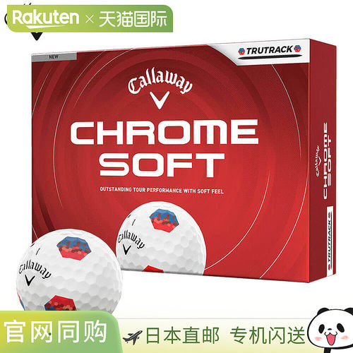 日本直邮卡拉威 CHROME SOFT TRUTRACK 高尔夫球12 个蓝/红白色