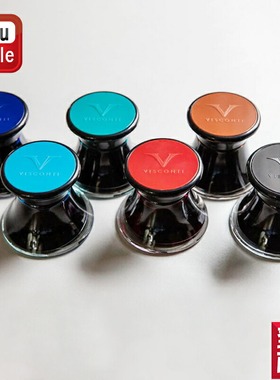 VISCONTI 钢笔瓶墨水 INK 50ml 蓝色绿色红色棕色浅蓝黑色 六种颜