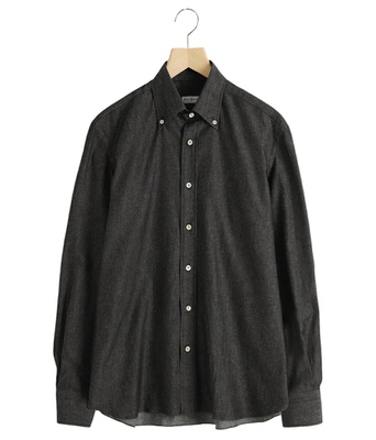 Errico Formicola 男式长袖衬衫 卢卡纽扣牛仔休闲正式经典简单常