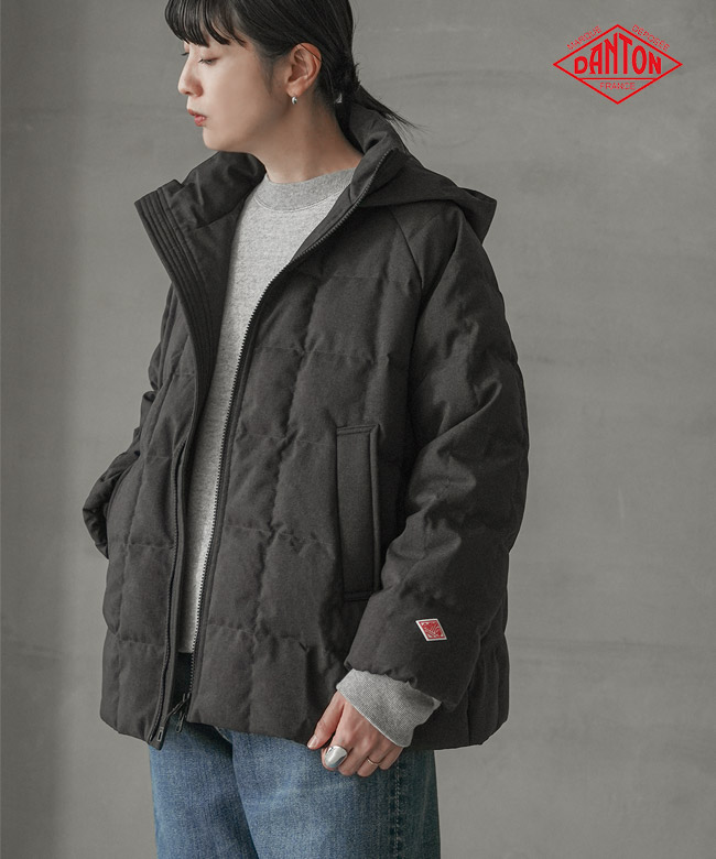 DANTON女士连帽羽绒外套Wool Like Down Hooded Jacket DT-A0191P