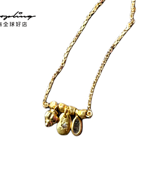 VIC & MAX  18K镀金镶嵌宝石吊坠项链 银泰百货