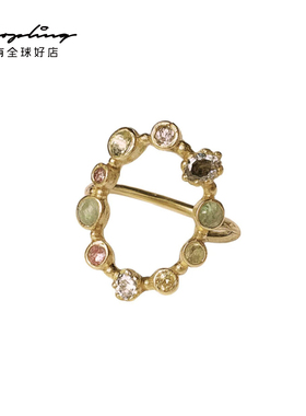 VIC & MAX  18K镀金镶钻石(未切磨)戒指 银泰百货