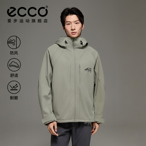 ECCO×白山联名系列 秋冬户外运动休闲防风外套男款EW253J022