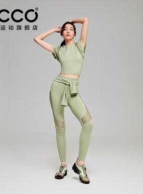 ECCO x NRL联名 26新休闲运动设计感高腰瑜伽裤紧身裤女EN253P024