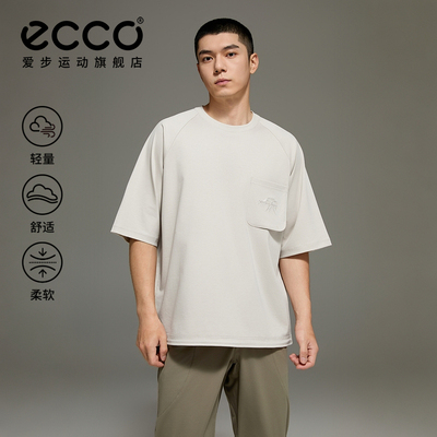 ECCO爱步×白山 2026新夏季简约亲肤运动户外短袖T恤男EW263T005M