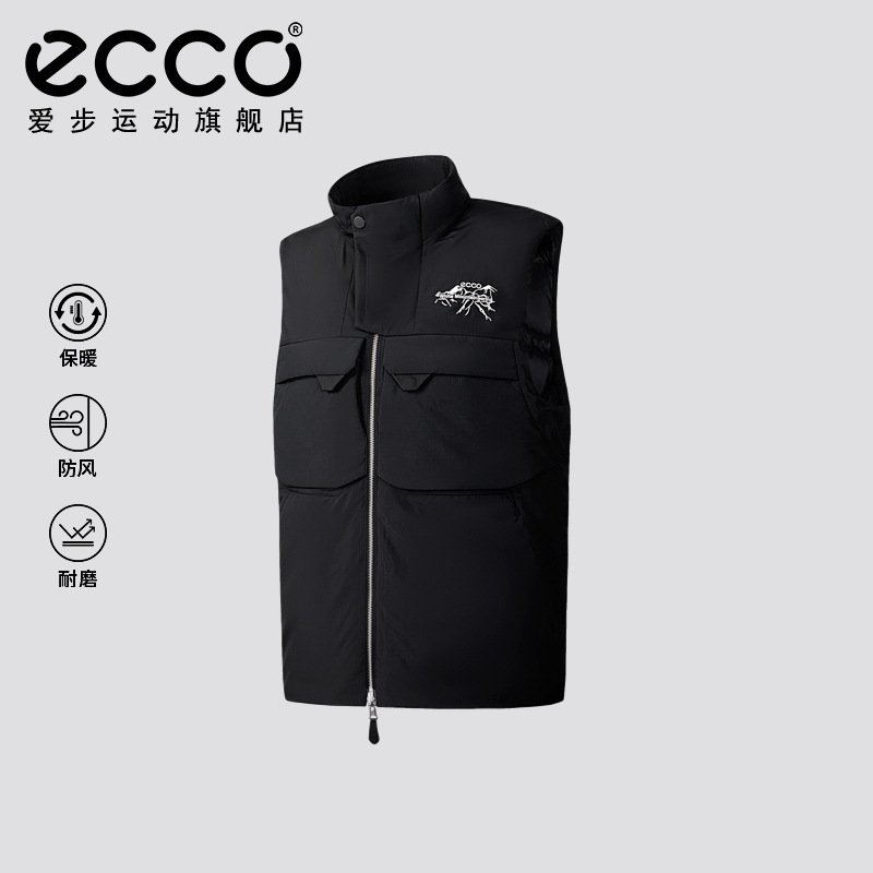 ECCO×白山联名胶囊系列 秋冬保暖防风轻量羽绒服马甲男EW24AWJ06