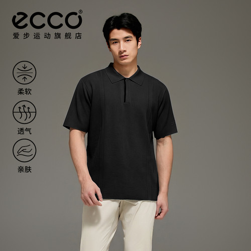 ECCO爱步POLO衫男 2026新款夏季高尔夫休闲透气短袖T恤EG263T058M