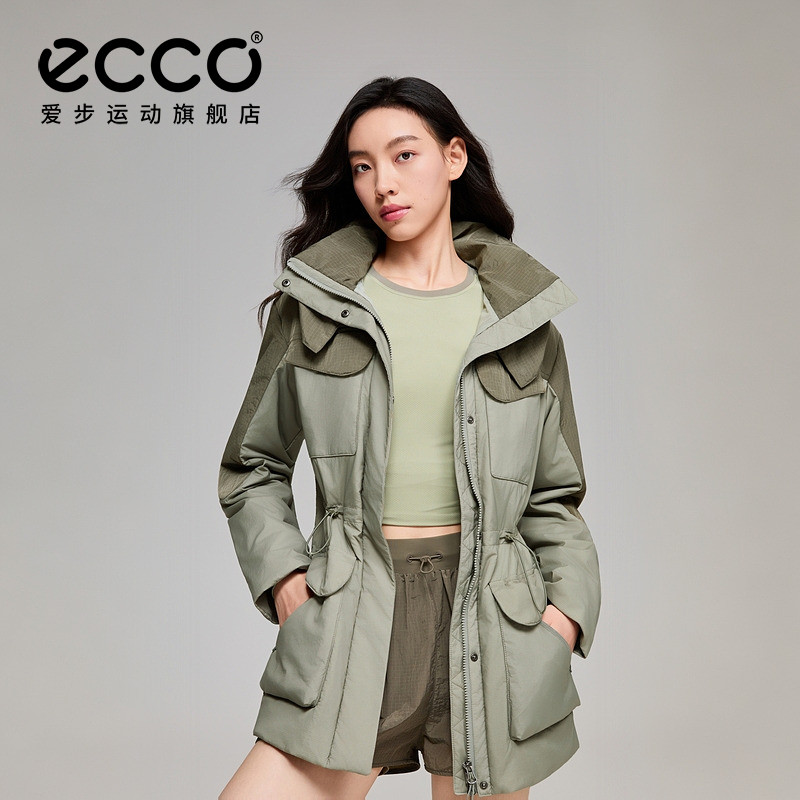 ECCO x NRL联名 26新保暖修身棉服女运动户外休闲外套女