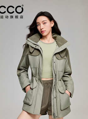 ECCO x NRL联名 26新保暖修身棉服女运动户外休闲外套女EN253J031