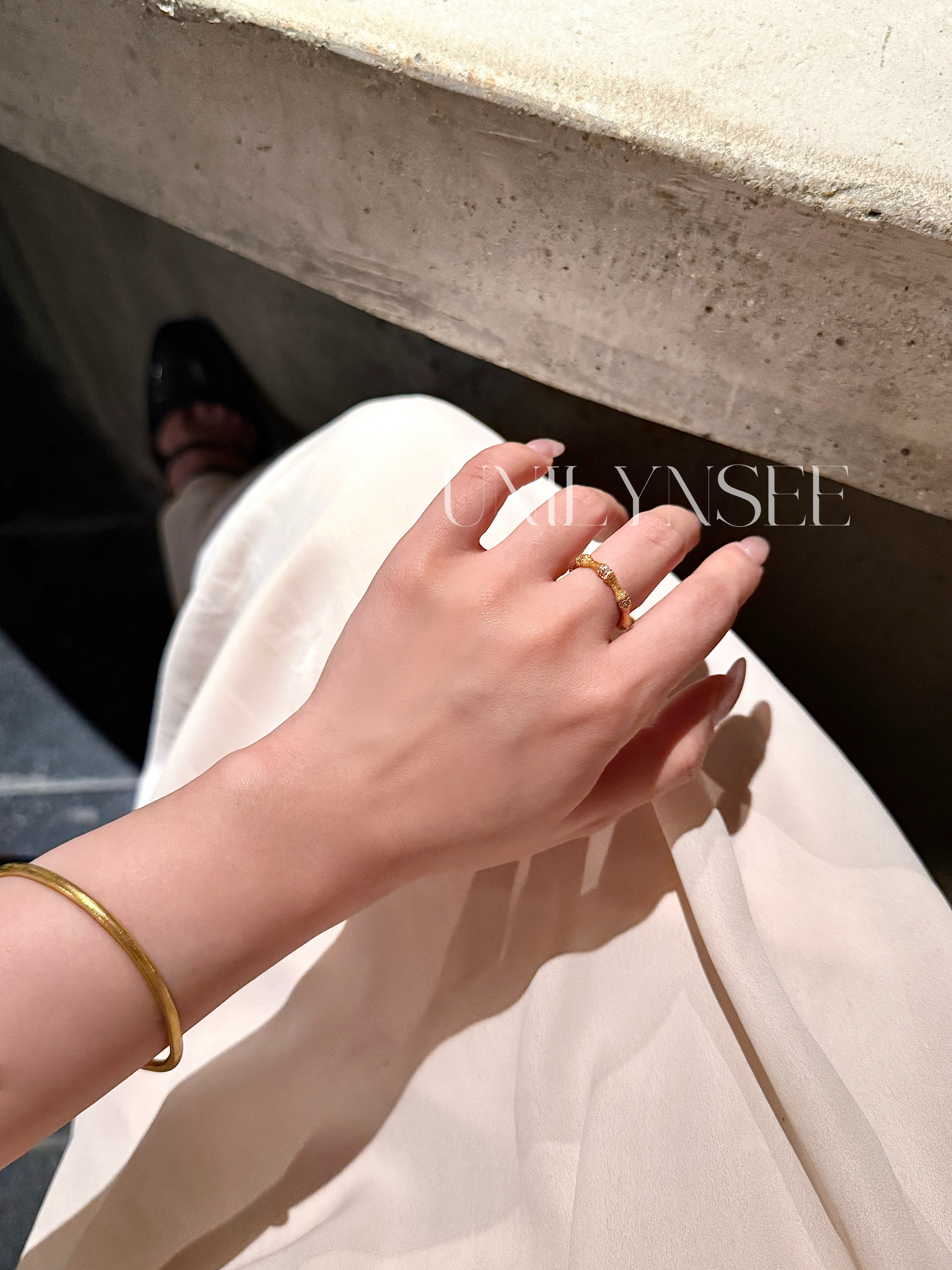 凌溪珠宝｜节节高升拉丝戒指S925纯银厚镀金新中式国风高级轻奢