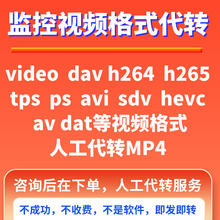 监控视频格式转换dav h264 tps ps avi ts sdv dat av人工代转MP4