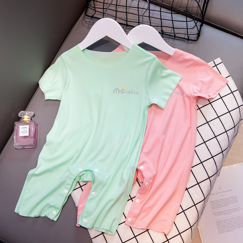 儿童连体衣春秋薄款莫代尔开档