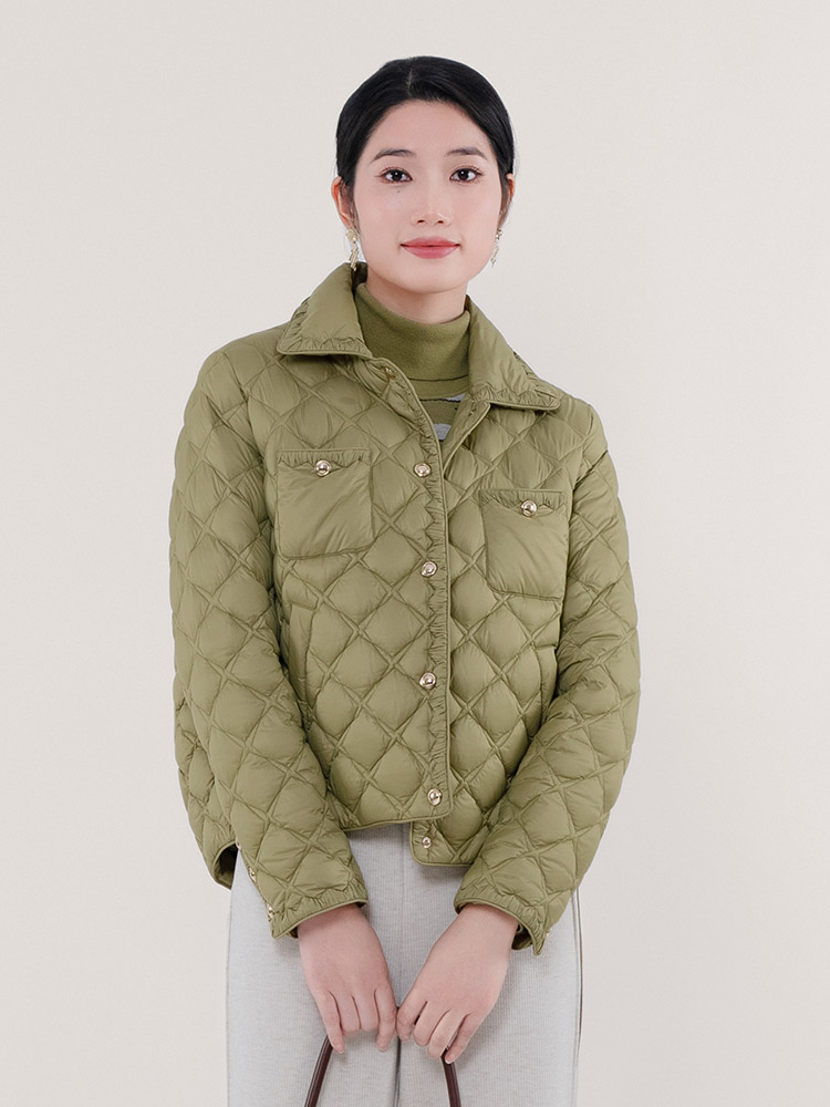 K&CH纤牌女装\2023冬季新款减龄显瘦小个子妈妈装羽绒服短外套女