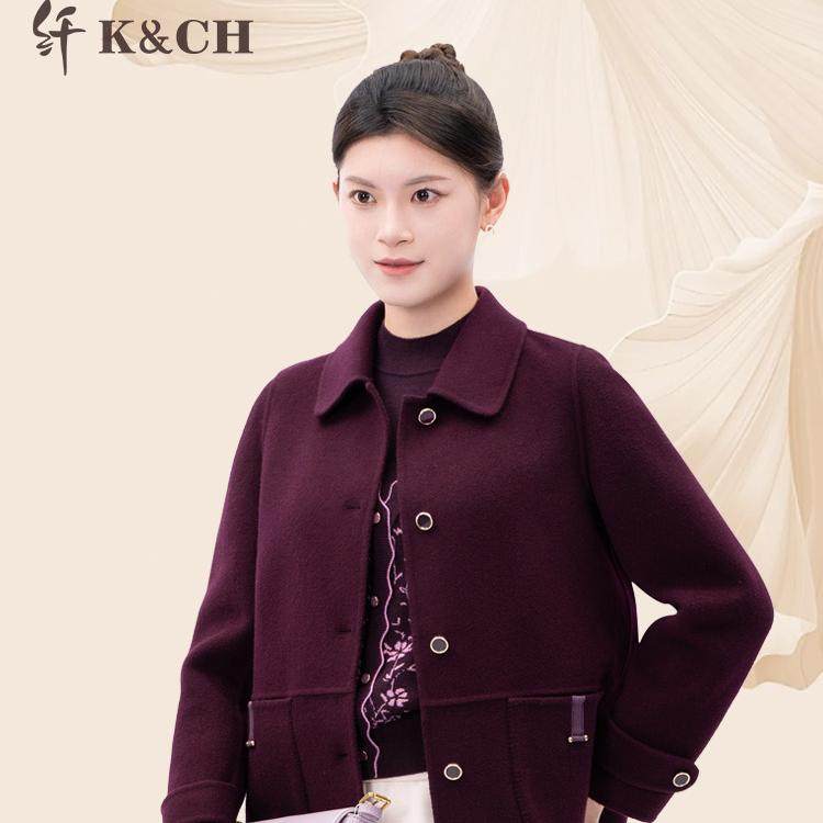 时尚双面呢羊毛外套国风