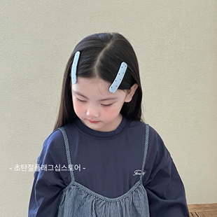 兒童發(fā)夾新款 女童發(fā)卡碎發(fā)藍(lán)色波點(diǎn)夾子小女孩劉海夾頭飾秋冬韓版