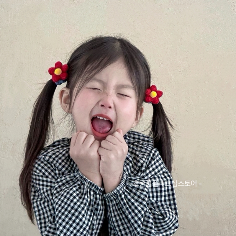 红色儿童花朵头饰新款女童橡皮筋宝宝洋气可爱发饰头绳小女孩发圈