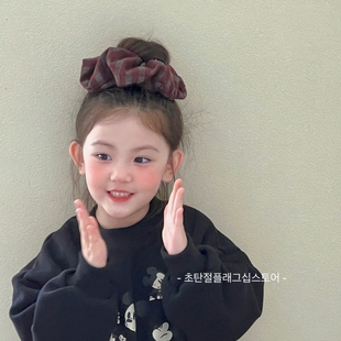 韩国儿童大肠发圈不伤发女童头饰小女孩头绳橡皮筋新款 头箍高级感