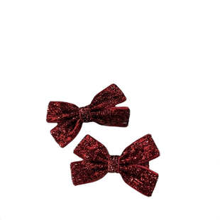 红色亮片丝绒儿童新年蝴蝶结过年发夹韩国小女孩公主头饰女童发饰