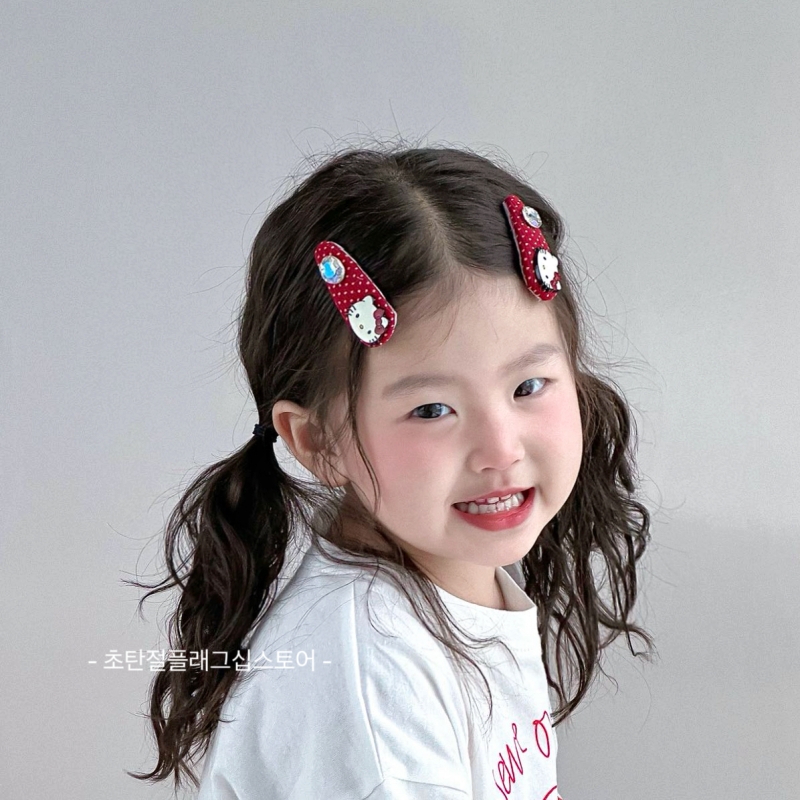 2025夏季波点KT猫小女孩发夹儿童