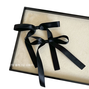 韩国黑色高级感儿童蝴蝶结发夹发圈洋气小女孩双马尾头绳头饰发卡