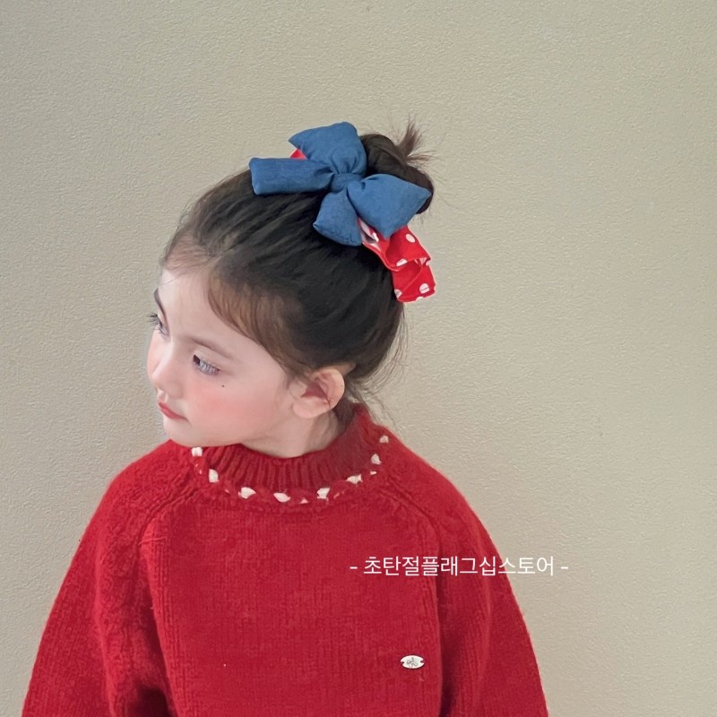 牛仔蓝红色立体蝴蝶结丝绒儿童发圈女童发饰秋冬扎头绳皮筋不伤发,童装/婴儿装/亲子装,发饰,淘宝优惠券,粉丝福利购,淘宝优惠卷