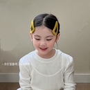 2025丝绒黄色大号儿童刘海碎发夹小女孩发夹发卡子女童秋冬款 头饰