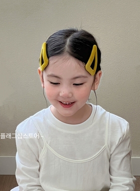 2025丝绒黄色大号儿童刘海碎发夹小女孩发夹发卡子女童秋冬款头饰
