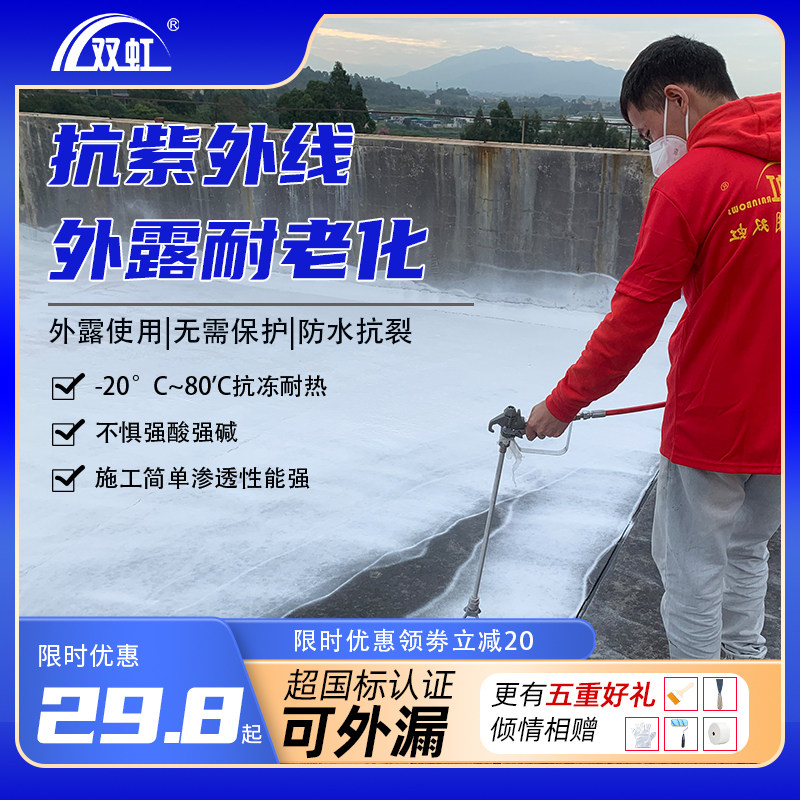 双虹防水涂料堵漏王屋顶补漏卫生间地面高弹抗裂宝外墙防水材料