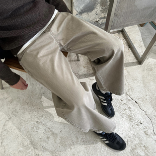 Nick Tian 半松紧腰小弯刀裤牛仔裤男早春新款休闲宽松百搭长裤子