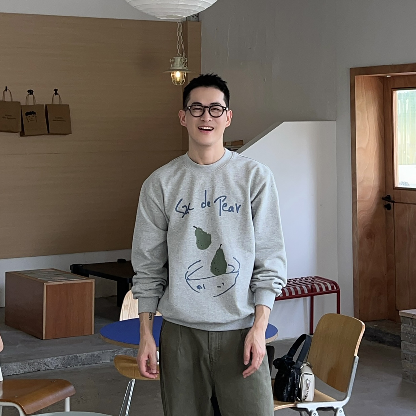 NickTian水果印花韩系圆领卫衣