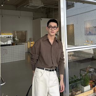 Tian 韩式 极简风长袖 外套男秋冬新款 简约宽松休闲百搭 衬衫 Nick