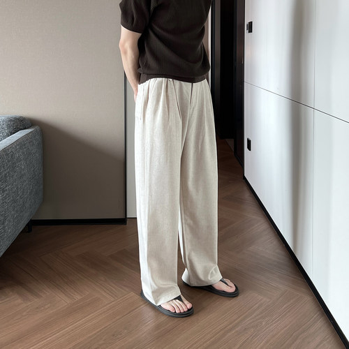 NickTian老钱风松紧腰休闲裤