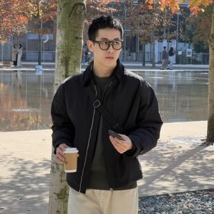 新款 冬季 简约翻领90白鸭绒羽绒服男宽松休闲夹克外套 Tian Nick