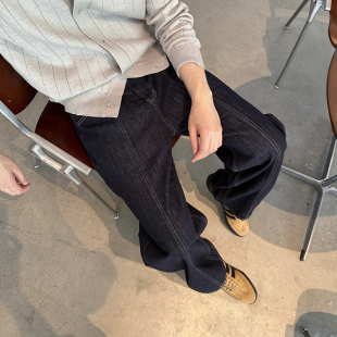 Tian 韩版 柔软直筒牛仔裤 男秋冬新款 老钱风宽松休闲百搭 长裤 Nick