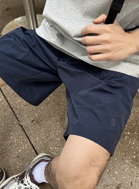 nick tian 夏季户外宽松日系休闲速干裤男复古流行机能抽绳短裤