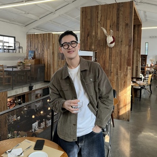 流行灯芯绒夹克薄外套男美式 nick 韩版 春秋新款 休闲外套 tian