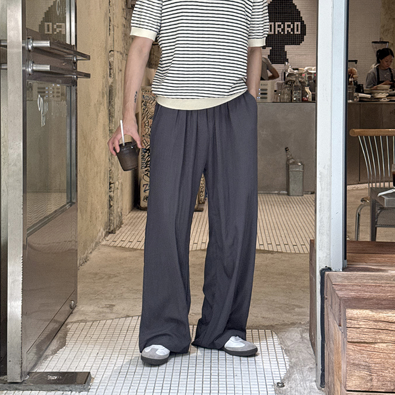 NickTian松紧带薄款柔软长裤
