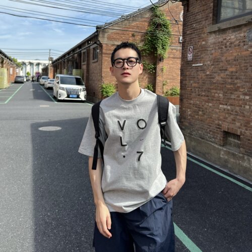 nicktian美式休闲浮雕印花T恤