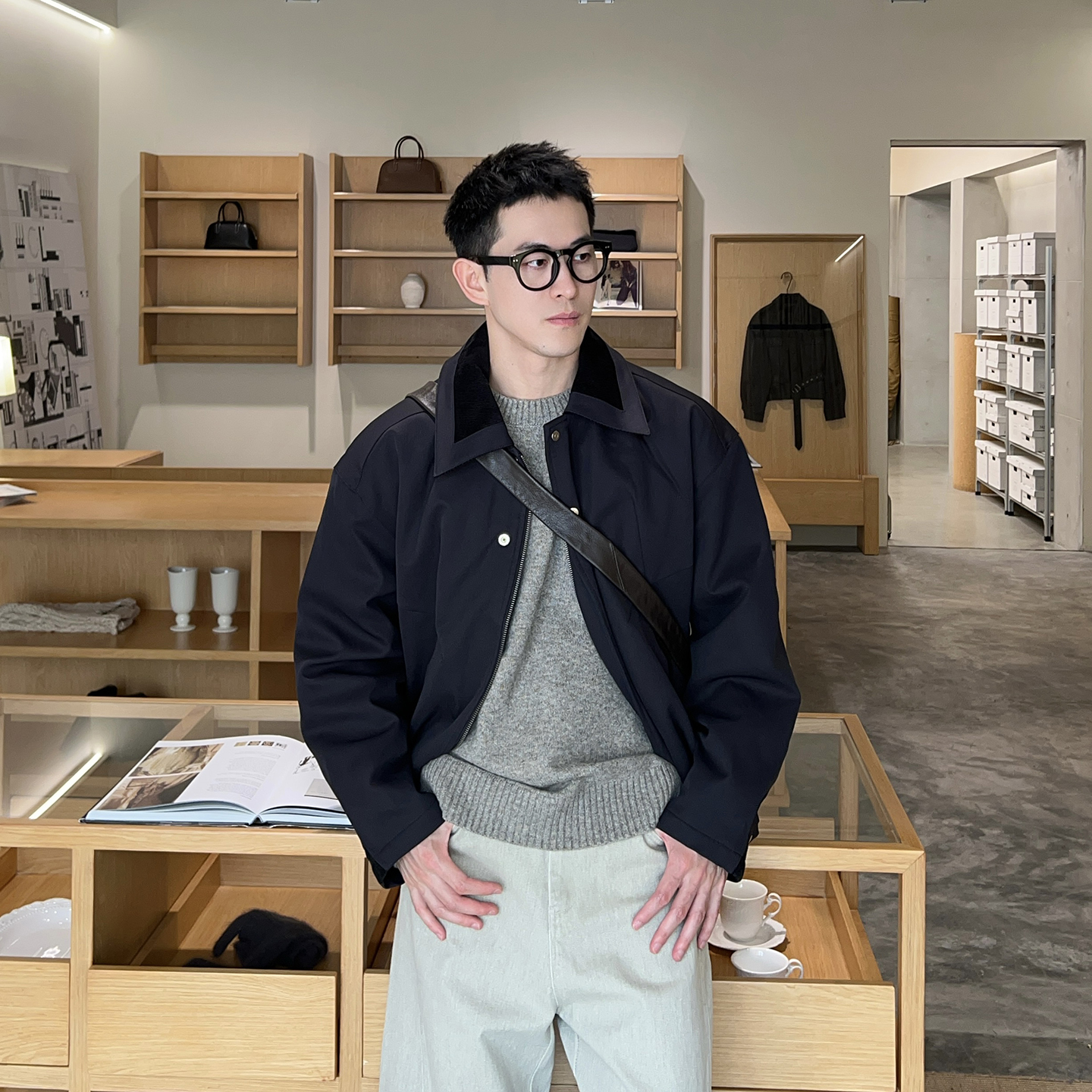 NickTian老钱风高级感黑色棉服