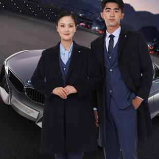 男女安尼威尔汽车宝马4S店工作服制服职业装商务中长款秋羊绒大衣
