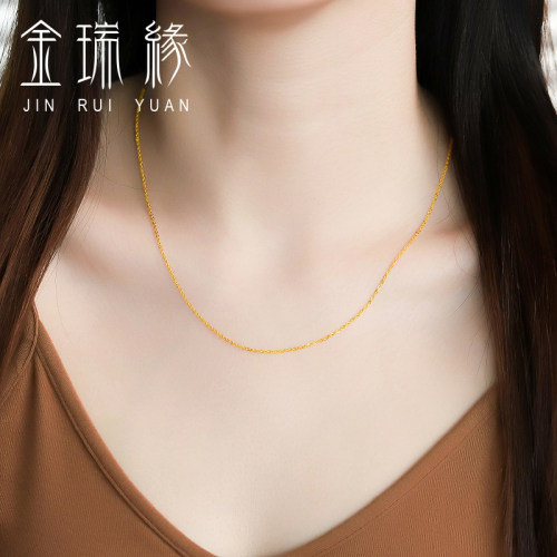 999足金简约O字链女细款工艺时尚
