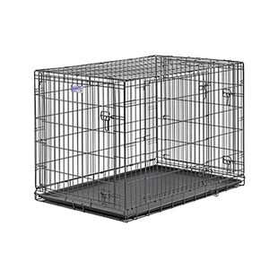 中西【Midwest】3门大型犬狗笼子加粗厚可折叠不易锈碳钢室内金毛